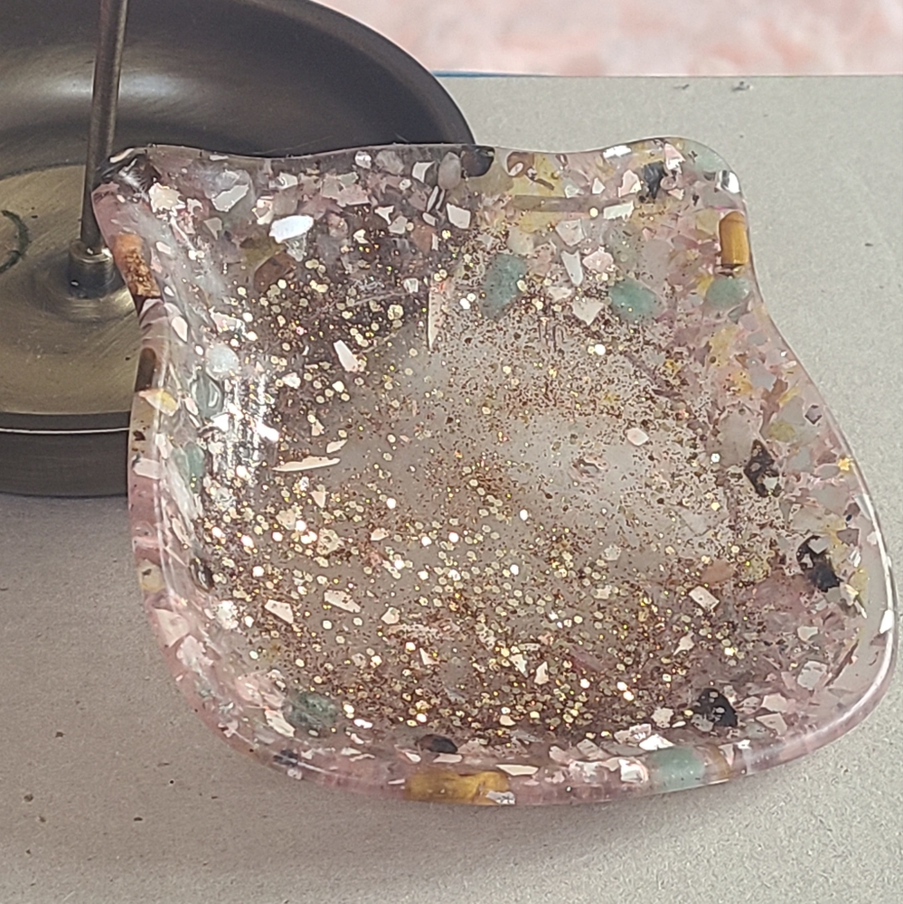 Elegant Pink and Gold Trinket Dish